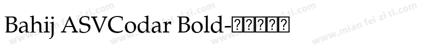 Bahij ASVCodar Bold字体转换